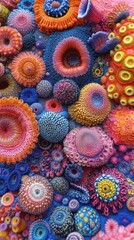 Vibrant coral reef undersea garden bursting with color and life among delicate marine organisms