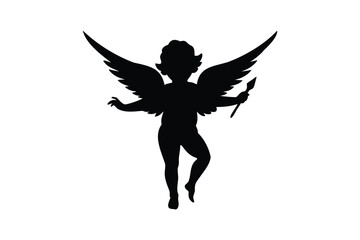 Cupid icon silhouette