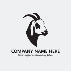 Head of goat illustration black and white for logo company vector image
