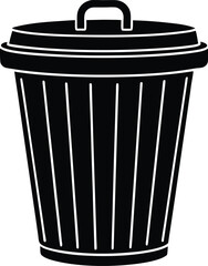Trash can silhouette vector minimal garbage bin illustration
