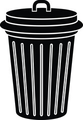 Trash can silhouette vector minimal garbage bin illustration