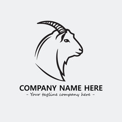Head of goat illustration black and white for logo company vector image
