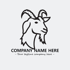 Head of goat illustration black and white for logo company vector image
