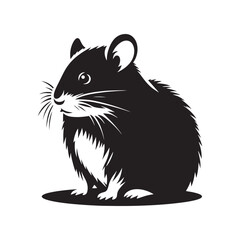 Silhouette of Hamster - Minimalist Hamster Vector - Hamster Design - Hamster Illustration.
