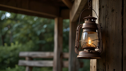 Timeless Lantern Charm in a Rustic Outdoor Setting