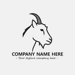 Head of goat illustration black and white for logo company vector image
