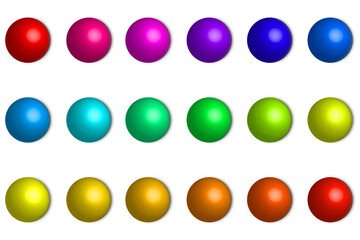 3d colour balls set of colour
