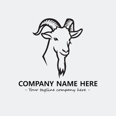 Head of goat illustration black and white for logo company vector image
