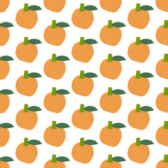 Seamless Pattern with Oranges, Cute fruit background, wallpaper with hand drawn for banners, cards, flyers, social media wallpapers, etc. vector illustration	