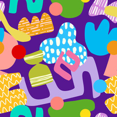 Colorful Abstract Shapes Pattern, background, wallpaper with hand drawn for banners, cards, flyers, social media wallpapers, etc. vector 