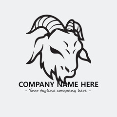 Head of goat illustration black and white for logo company vector image
