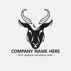 Head of goat illustration black and white for logo company vector image
