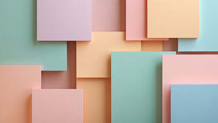 Fototapeta premium Pastel Colored Squares Arranged In A Geometric Pattern Background For Abstract Design
