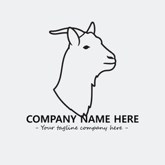 Head of goat illustration black and white for logo company vector image

