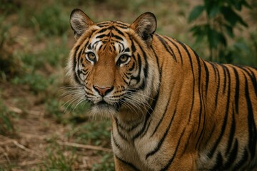 Fototapeta premium Majestic tiger in natural habitat.