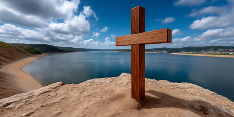 lake cross: peace and reflection