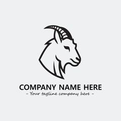 Head of goat illustration black and white for logo company vector image
