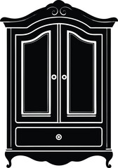 Wardrobe Silhouette Vector Illustration EPS File