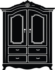 Wardrobe Silhouette Vector Illustration EPS File
