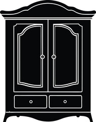 Wardrobe Silhouette Vector Illustration EPS File