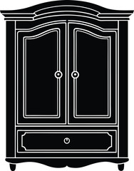 Wardrobe Silhouette Vector Illustration EPS File