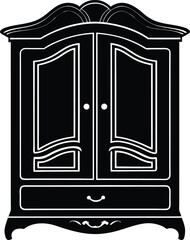 Wardrobe Silhouette Vector Illustration EPS File