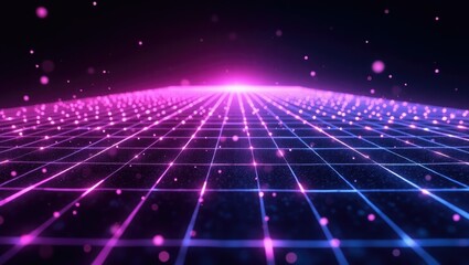 Glowing star bursts in abstract blue and purple space design