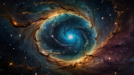 Cosmic Masterpiece A Spiral Galaxy of Stunning Colors and Celestial Brilliance