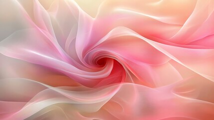 Obraz premium Abstract Swirling Rose in Pink Tones with Fluid Petal Shapes and Soft Gradient Background