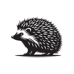 Hedgehog Vector - Hedgehog Silhouette - Minimalist Hedgehog Design - Hedgehog Illustration.