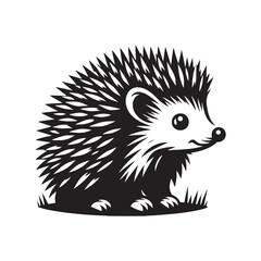 Hedgehog Vector - Hedgehog Silhouette - Minimalist Hedgehog Design - Hedgehog Illustration.