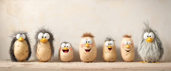 Obraz premium Funny Potatoes with Expressions