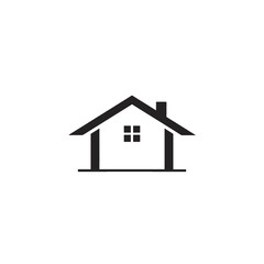 Simple house icon in black and white