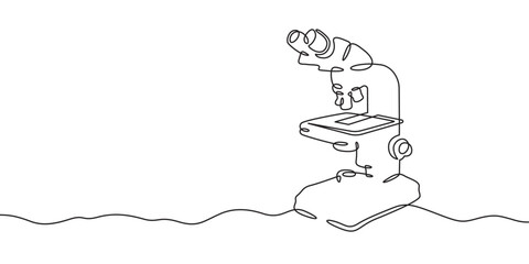 Continuous one line drawing microscope.Medical device microscope.