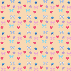 Cute simple romantic pink hearts pattern on white background valentines day love vector print