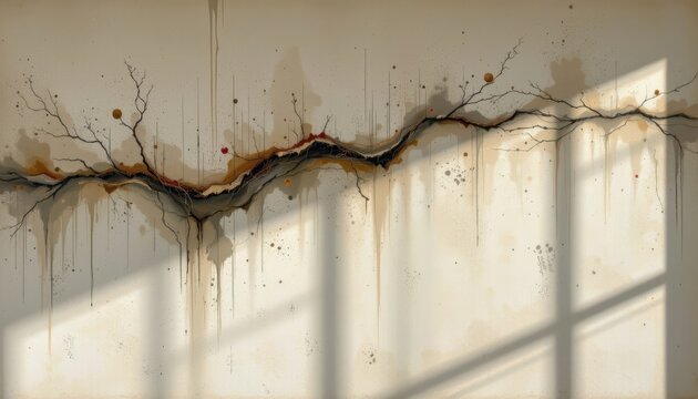 A minimalistic approach to abstract art with subtle textures and shadows.