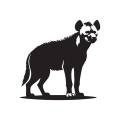 Minimalist Hyena Silhouette - Hyena Vector - Hyena Illustration -Hyena Design.