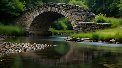 Timeless Beauty of a Stone Bridge Over Calm Waters
