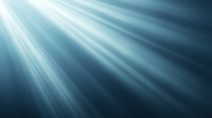 Abstract Light Rays Shining Down in Blue Tones Creating a Clean Energy and Futuristic Background Texture