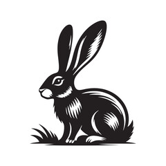 Jack rabbit Silhouette - Minimalist Jack rabbit Design - Jack rabbit vector - Illustration of Jack Rabbit.