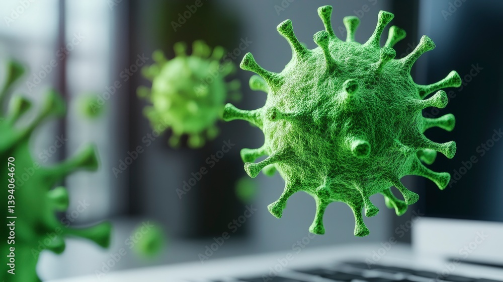 Poster hyper-detailed visualization of microscopic green microorganisms with high fidelity and gigapixel cl