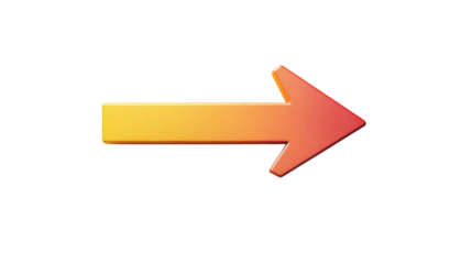 3D red arrow, mark isolated on png transparent background