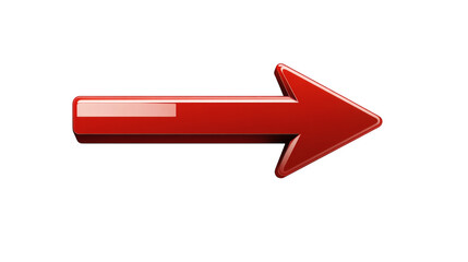 3D red arrow, mark isolated on png transparent background