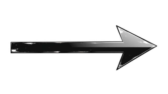 3D black rustic arrow png transparent background
