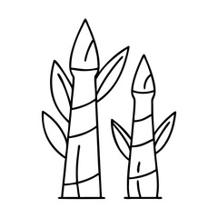 bamboo shoots icon, bamboo shoots line art - simple line art of bamboo shoots, perfect for bamboo shoots logos and icons