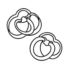 bell pepper rings icon, bell pepper rings line art - simple line art of bell pepper rings, perfect for bell pepper rings logos and icons