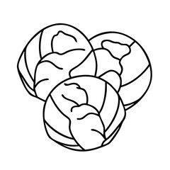 brussels sprouts icon, brussels sprouts line art - simple line art of brussels sprouts, perfect for brussels sprouts logos and icons
