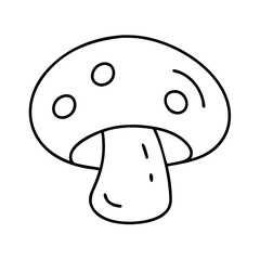 button mushroom icon, button mushroom line art - simple line art of button mushroom, perfect for button mushroom logos and icons