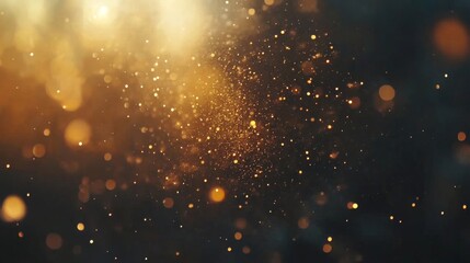 Obraz premium Abstract Golden Sparkling Light Background with Bokeh Glitter and Glamour Effect