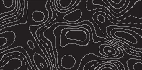 Modern Vector Abstract Earth Relief Map Featuring Conceptual Elevation, Displayed on a Black Background, Showcasing Fluid Lines and Geometric Layers for a Bold, Sophisticated Design

